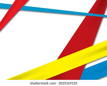 Las cintas multicolores se intersectan entre sí sobre un fondo blanco.