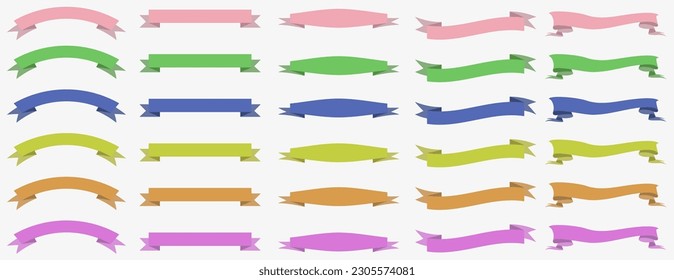 Multicolored ribbons on a light background. Ribbons for announcements and posters.
