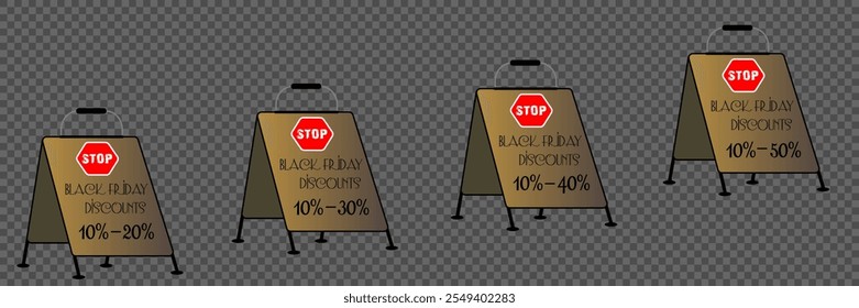 multicolored ribbons on transparent background for sale on "Black Friday". colored ribbon with black friday sales inscriptions. Discount ribbons with background for advertising, online store or websit