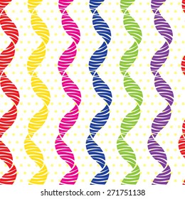 Multicolored Ribbons Seamless Pattern. Celebratory background.