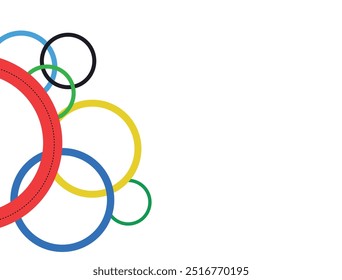 Multicolored rings on a white background