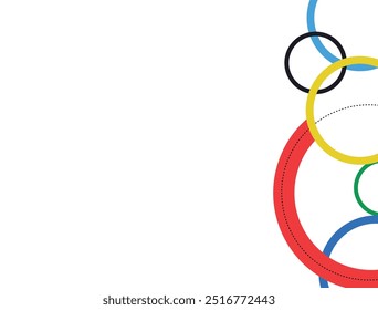 Multicolored rings on a white background. Vector graphics