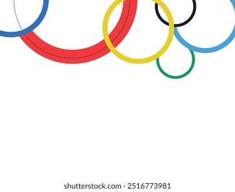 Multicolored rings on a white background. Vector graphics