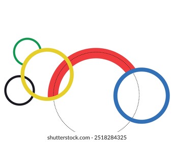 Multicolored rings on a white background. Vector graphics