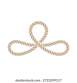Corda multicolorida amarrada em forma de arco sobre fundo branco