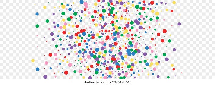Multicolored Round Background Transparent Vector. Geometric Flying Design. Bright Falling. Colorful Element Happiness. Circle Geometric Illustration.