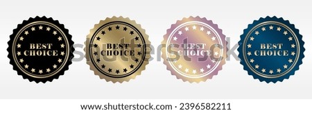 Multi-colored round badges and labels with medals. Set of different grant luxury medals for premium quality assurance certificates, sale badges and premium products