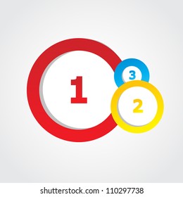 Multicolored round banners with numbers and place for text. Vector format for your design