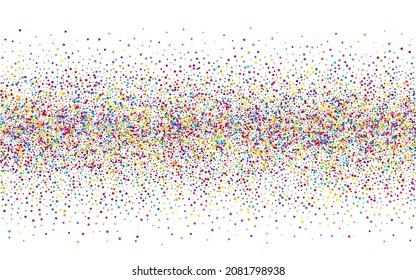 multicolored round confetti on white background