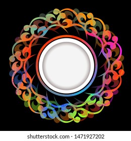 multicolored round frame. Vector illustration