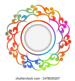 multicolored round frame. Vector illustration