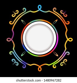 multicolored round frame. Vector illustration