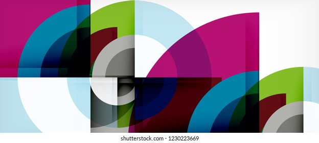 Multicolored round shapes abstract background, vector illustration