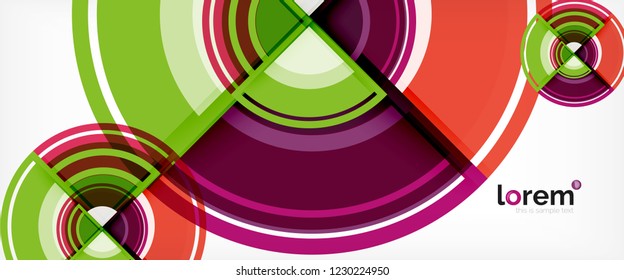 Multicolored round shapes abstract background, vector illustration