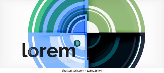Fondo abstracto de formas redondeadas multicolores, ilustración vectorial