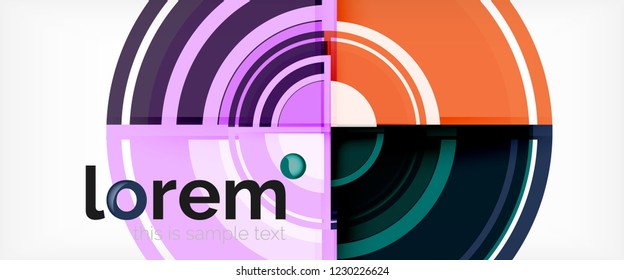 Multicolored round shapes abstract background, vector illustration