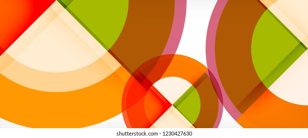 Multicolored round shapes abstract background, vector illustration