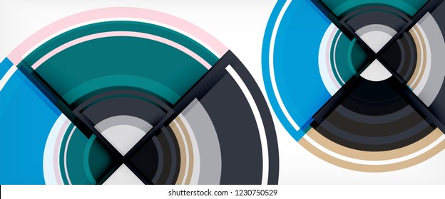 Multicolored round shapes abstract background, vector illustration