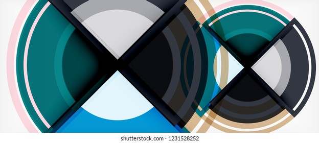 Formas redondas multicoloridas plano de fundo abstrato, ilustração vetorial