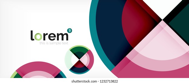 Fondo abstracto de formas redondeadas multicolores, ilustración vectorial