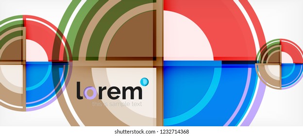 Multicolored round shapes abstract background, vector illustration