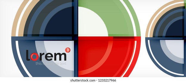 Fondo abstracto de formas redondeadas multicolores, ilustración vectorial