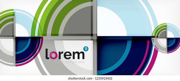 Fondo abstracto de formas redondeadas multicolores, ilustración vectorial