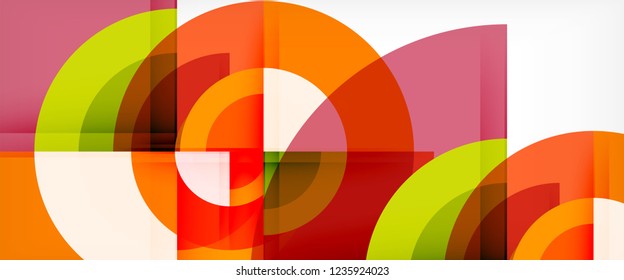 Fondo abstracto de formas redondeadas multicolores, ilustración vectorial