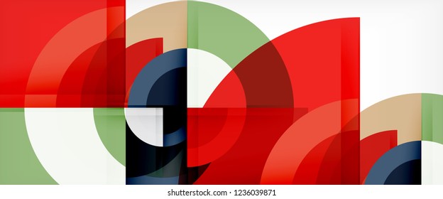 Multicolored round shapes abstract background, vector illustration