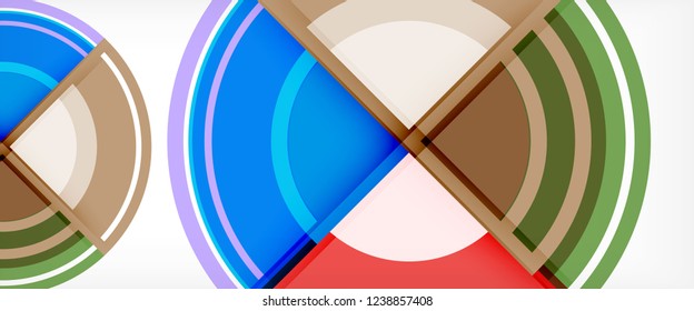 Multicolored round shapes abstract background, vector illustration