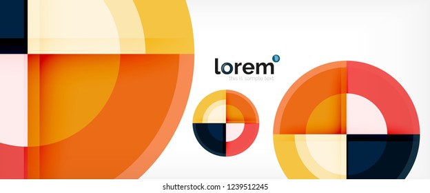 Multicolored round shapes abstract background, vector illustration