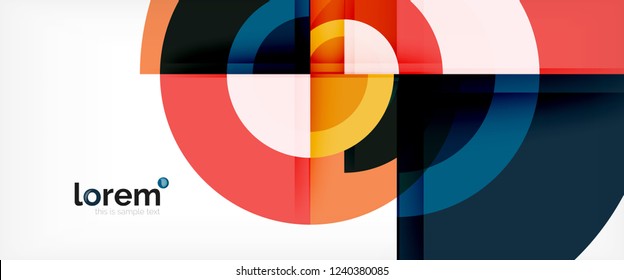 Multicolored round shapes abstract background, vector illustration