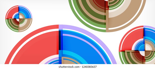 Multicolored round shapes abstract background, vector illustration