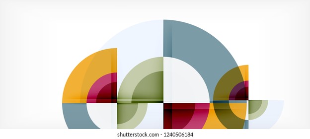 Formas redondas multicoloridas plano de fundo abstrato, ilustração vetorial