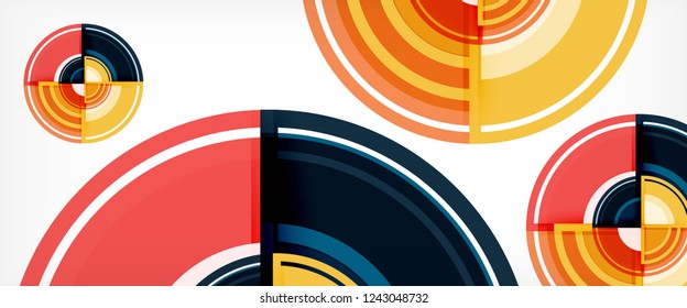 Multicolored round shapes abstract background, vector illustration