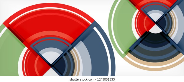 Multicolored round shapes abstract background, vector illustration