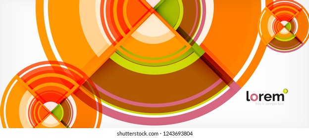 Multicolored round shapes abstract background, vector illustration