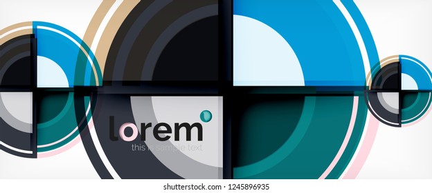 Multicolored round shapes abstract background, vector illustration