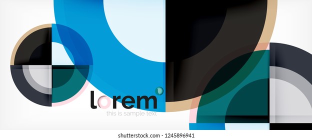 Fondo abstracto de formas redondeadas multicolores, ilustración vectorial