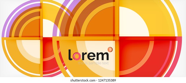 Multicolored round shapes abstract background, vector illustration