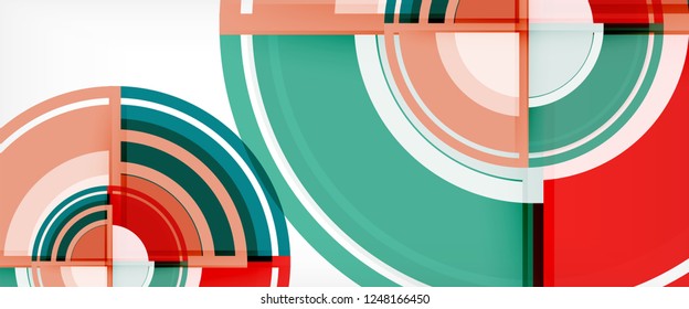 Multicolored round shapes abstract background, vector illustration
