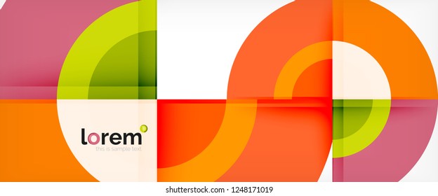 Multicolored round shapes abstract background, vector illustration