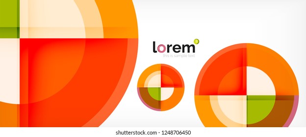 Multicolored round shapes abstract background, vector illustration
