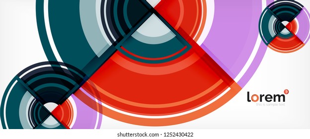 Multicolored round shapes abstract background, vector illustration