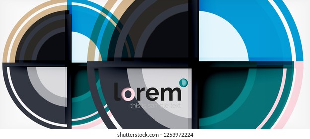 Multicolored round shapes abstract background, vector illustration