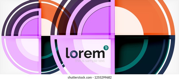 Multicolored round shapes abstract background, vector illustration
