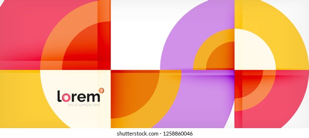 Multicolored round shapes abstract background, vector illustration
