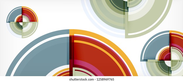 Multicolored round shapes abstract background, vector illustration
