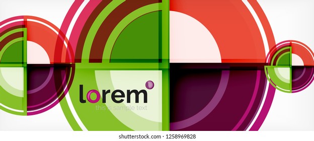 Multicolored round shapes abstract background, vector illustration