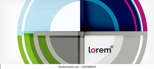 Formas redondas multicoloridas plano de fundo abstrato, ilustração vetorial